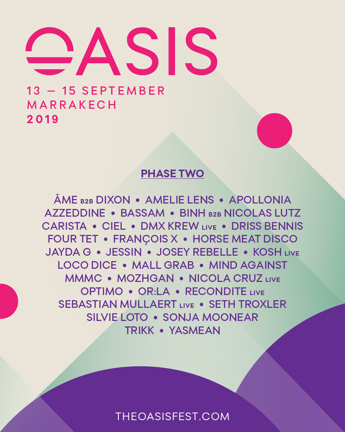 Seth Troxler, Amelie Lens, Recondite Highlight Oasis 2019 Phase 2 Lineup
